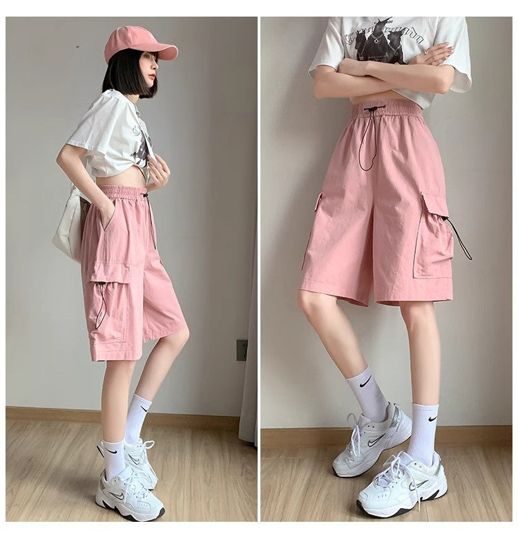 Casual Sports Loose Wide Leg Middle Pants