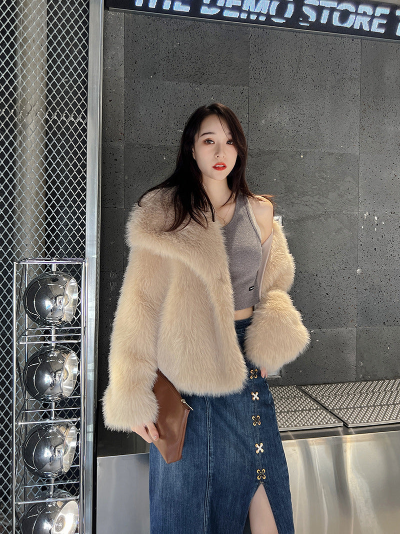 Big Warm Collar Faux Fur Coat