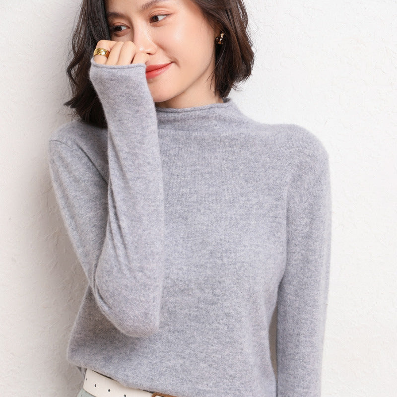 New Simple Half Collar Cashmere Sweater Loose Women's Sweater