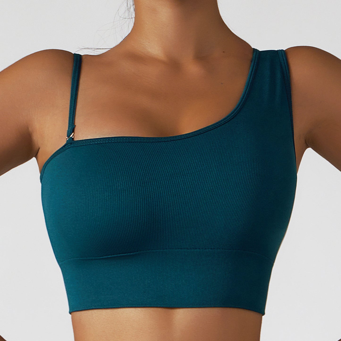 Sexy Sloping Shoulder Yoga Clothes Top With Irregular Movement