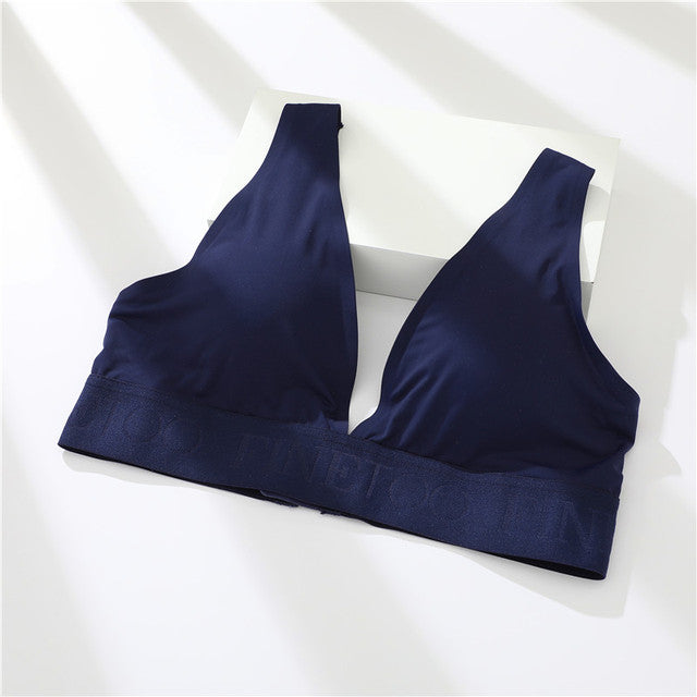 V Neck Women's Bra Oversize Cropped Top