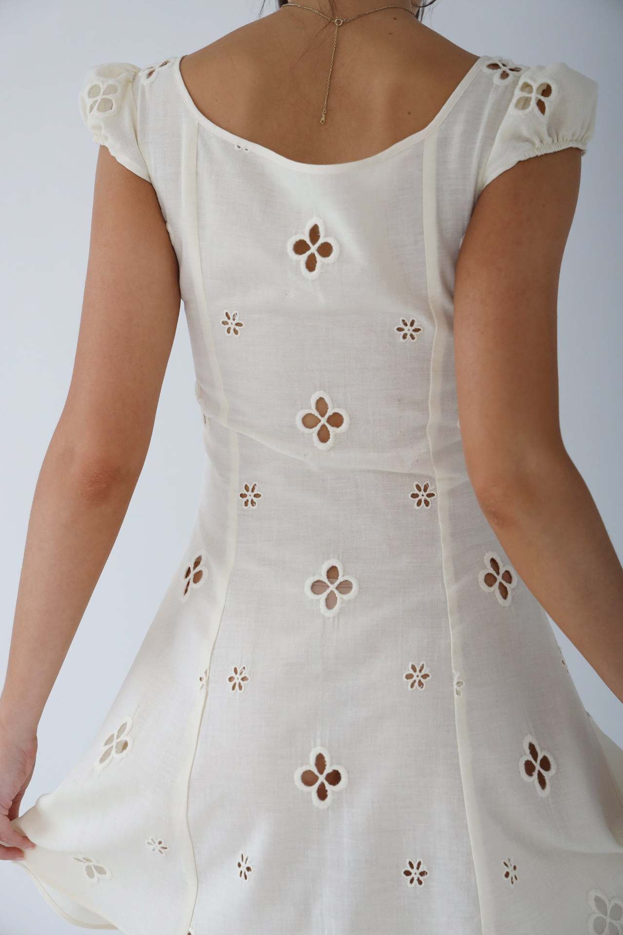 Trendy Mid-length Cotton Embroidered Dress