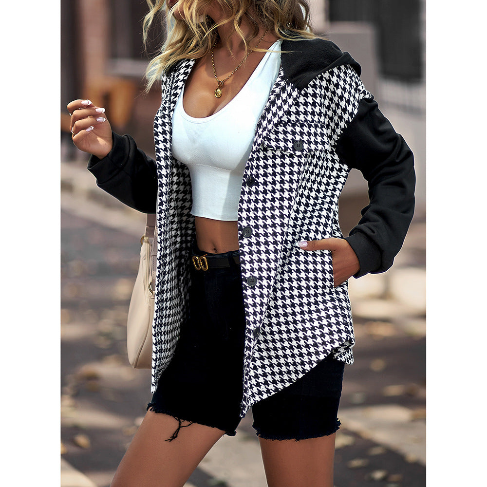 Cool Fashion All-match Casual Plaid Coat Top