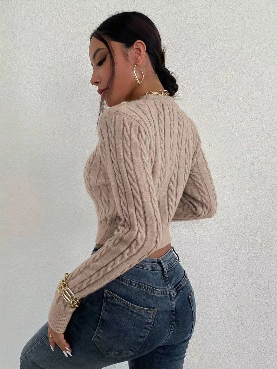 Cutie Polyester sweater crop Top