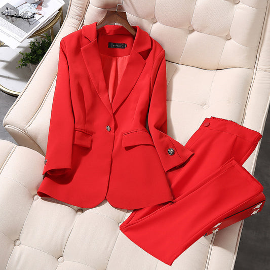 Red dress suit