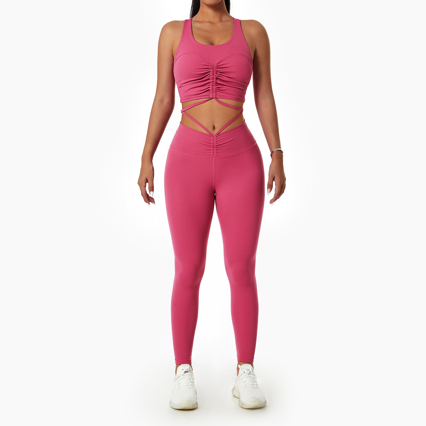 Women's Fashion Gym Drawstring Lapel Sports Fitness Clothes