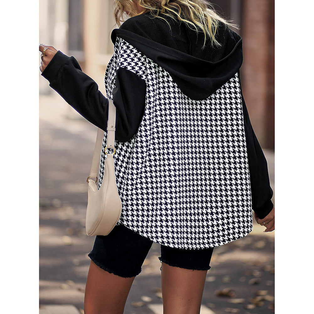 Cool Fashion All-match Casual Plaid Coat Top