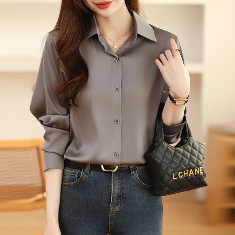 High-grade Non-ironing Anti-wrinkle Solid Color Acetate Shirt