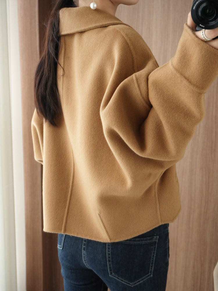 Female Hepburn Style Double-sided Wool Overcoat