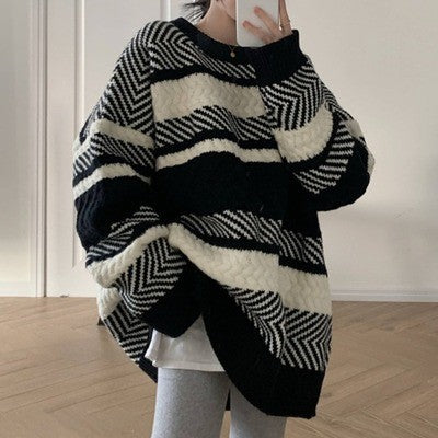 Striped Sweater Women's Loose Pullover