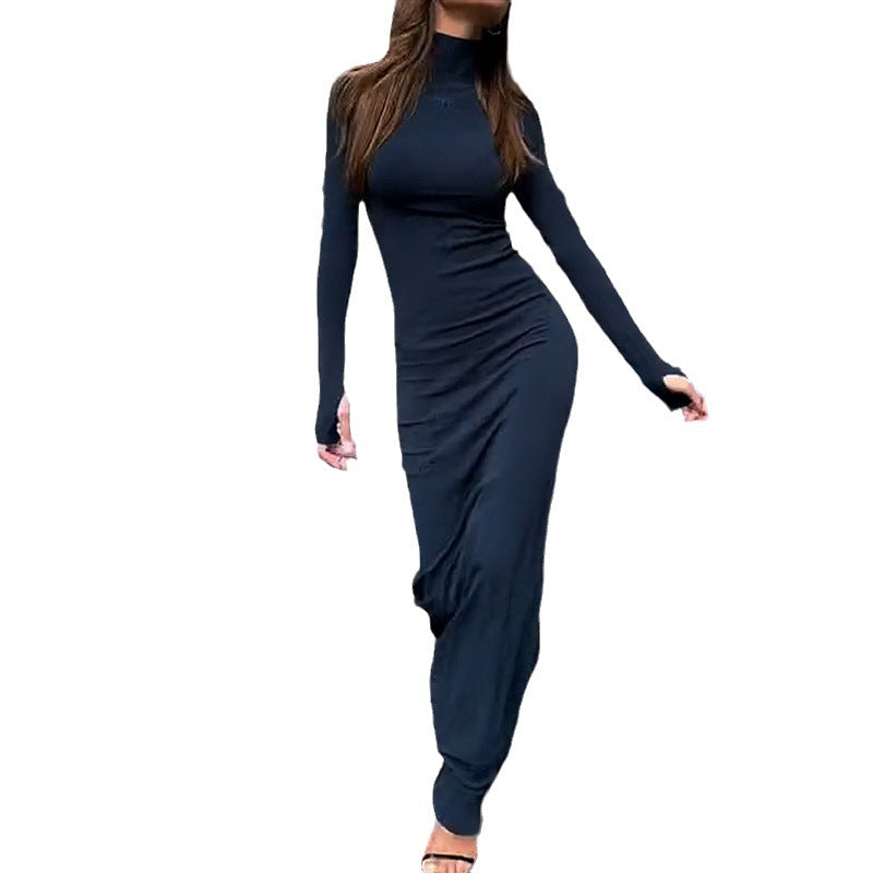 Fashion Tight Solid Color Dress