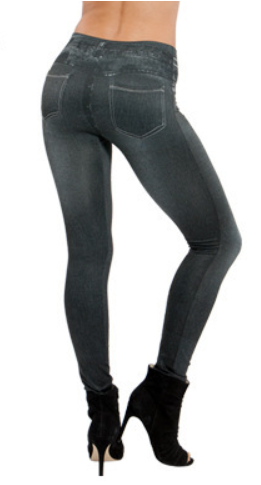 Tight Fake Pocket Corset  Denim Leggings