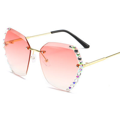 Women's UV protection diamond sunglasses