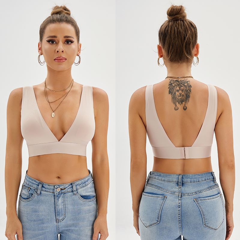 V Neck Women's Bra Oversize Cropped Top