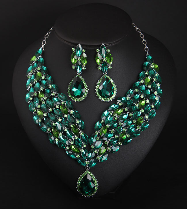 Crystal African Necklace and Earring Set