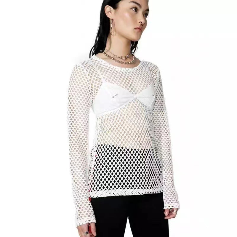 Women's Spring And Summer Mesh Bottoming Shirt