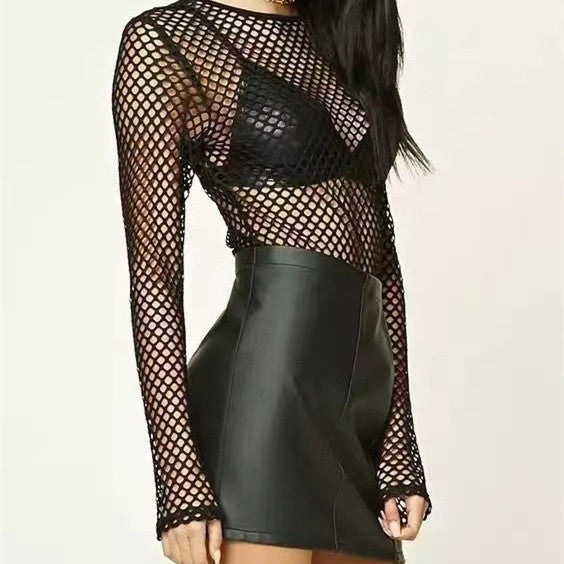 Women's Spring And Summer Mesh Bottoming Shirt