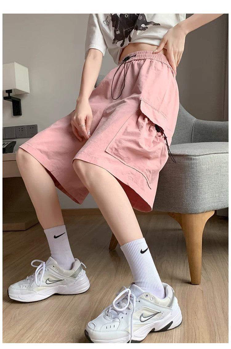 Casual Sports Loose Wide Leg Middle Pants