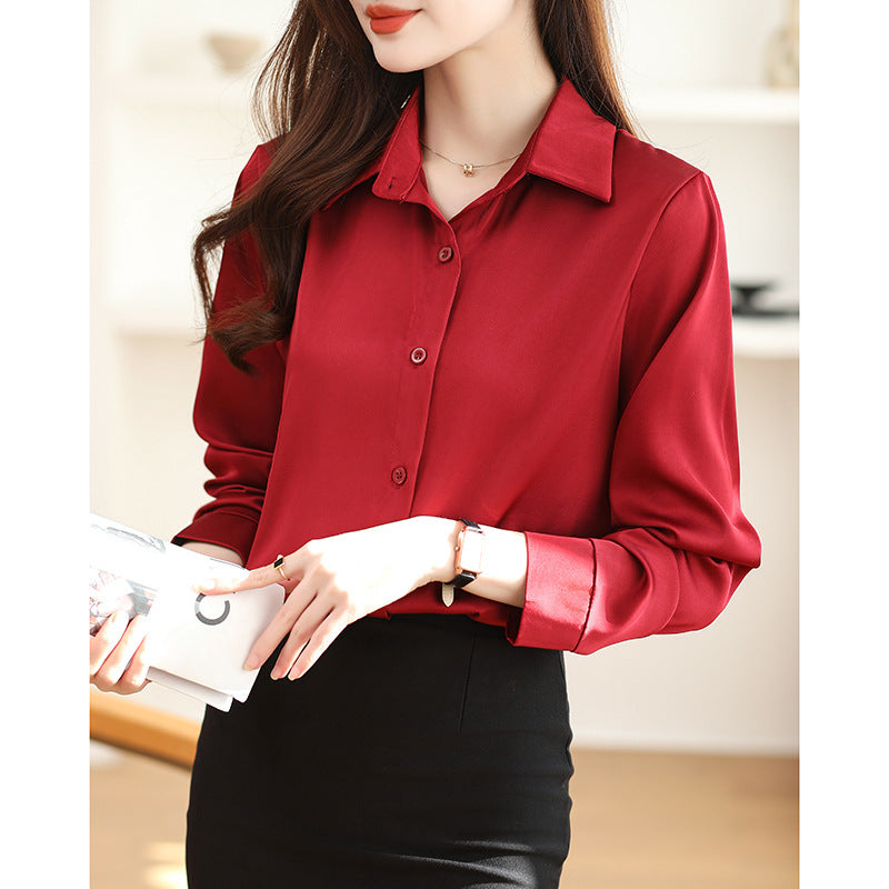 High-grade Non-ironing Anti-wrinkle Solid Color Acetate Shirt