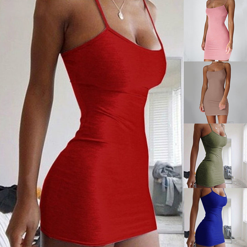 Body Hug Hanging Neck Tight-fitting Hip Skirt Dress