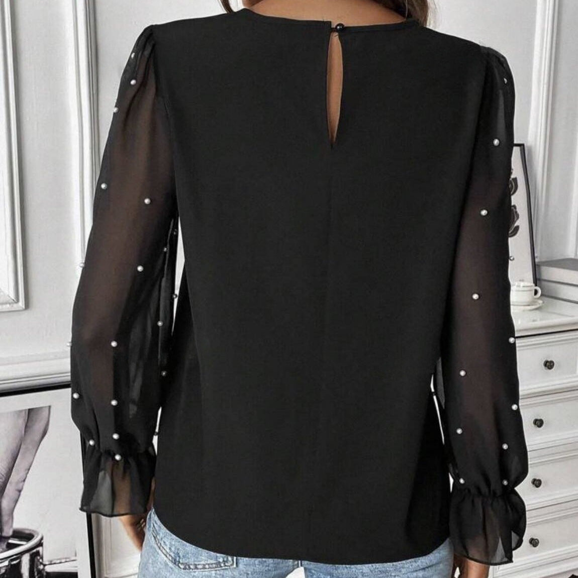 Round Neck Chiffon Top