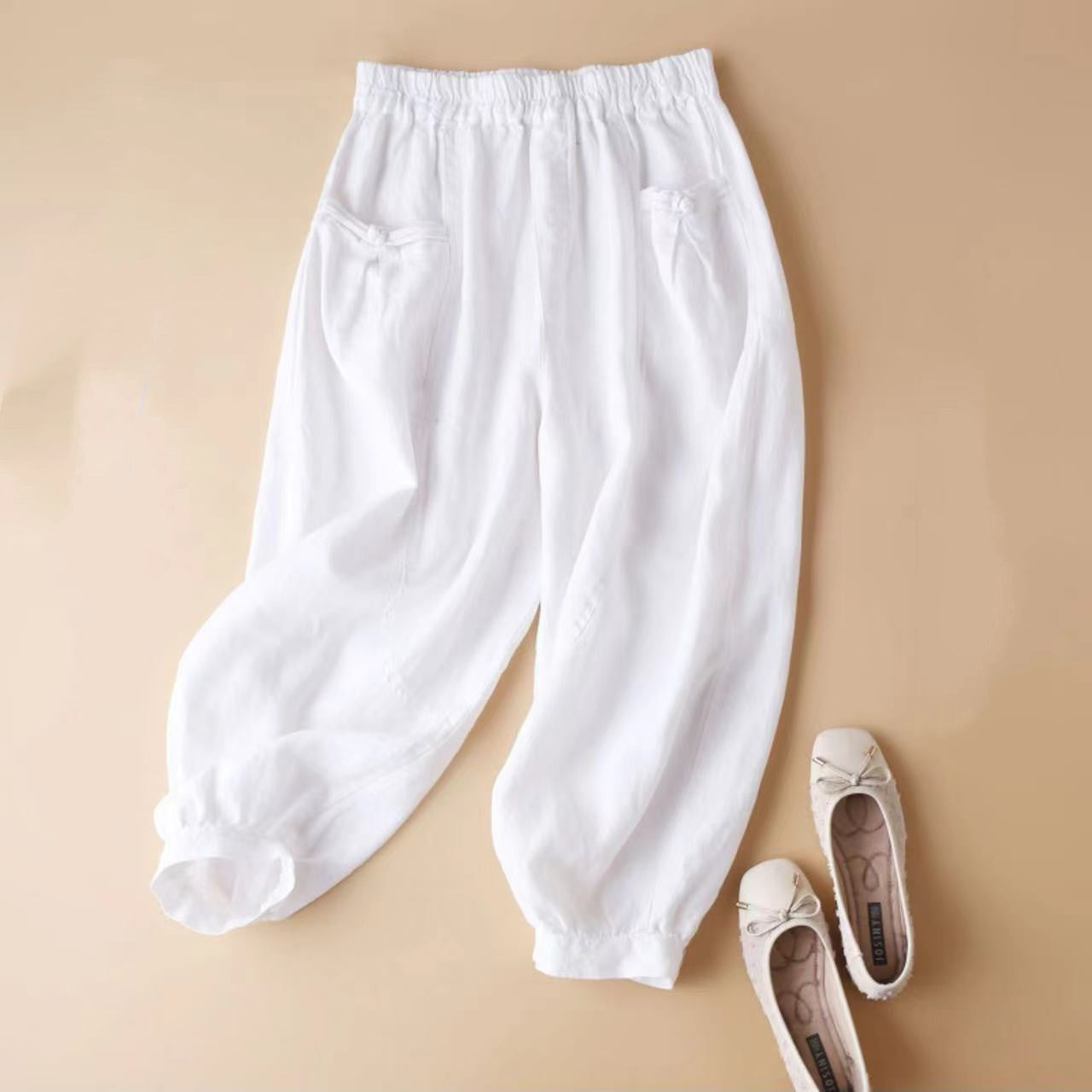 Women's Fashionable Casual Cotton And Linen Loose Pants