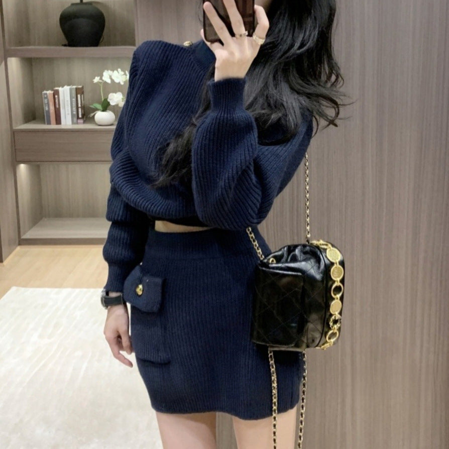 Cute Cold Season Two-piece Gentle Skirt Suit