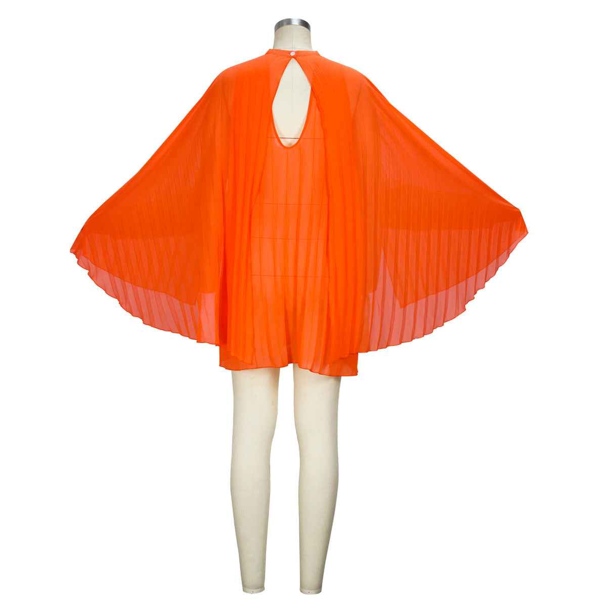 Women's Chiffon Elegant Cloak Pleated Cape Dress