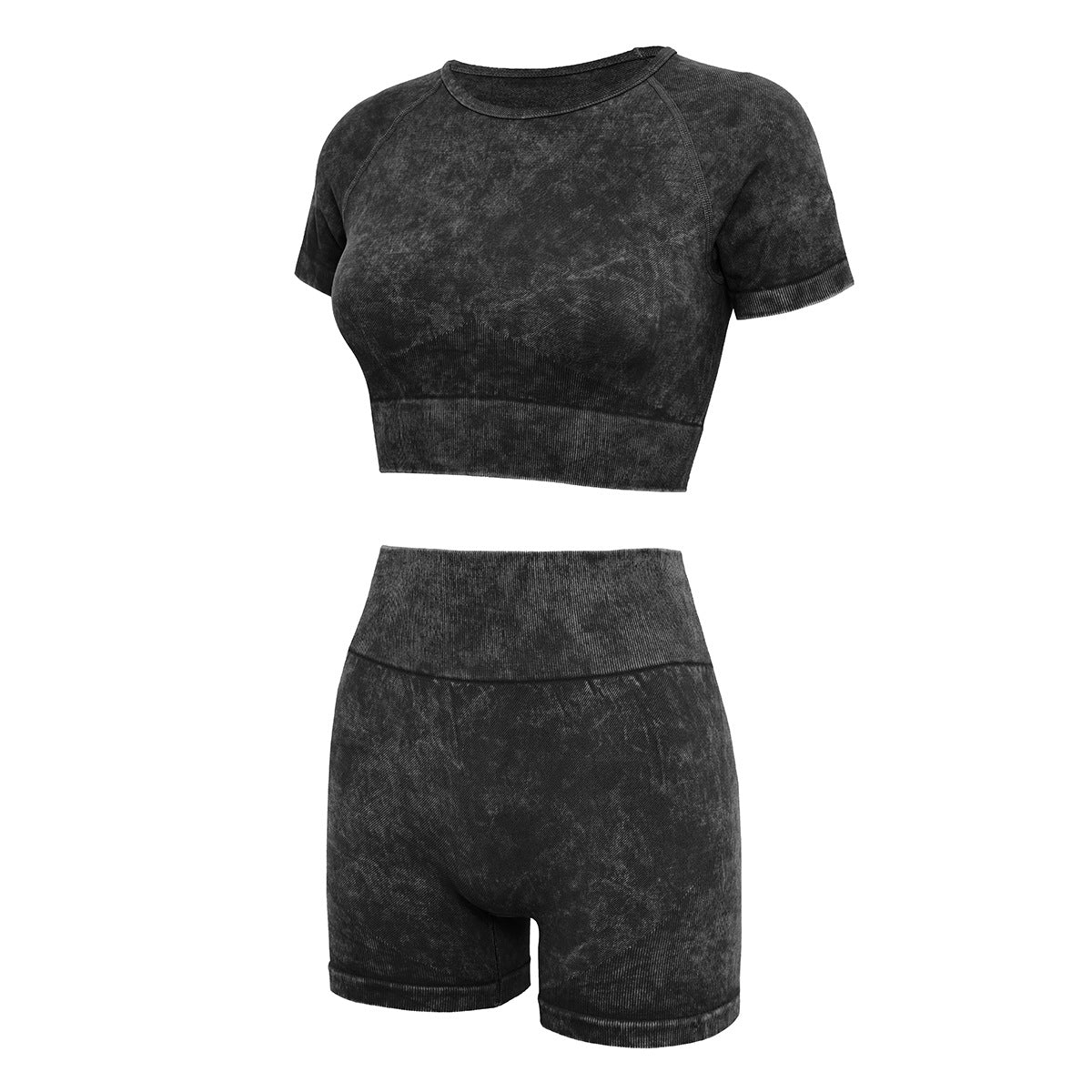 Fashion Simple Women's Yoga Shorts and shirt Short Sleeve Suit