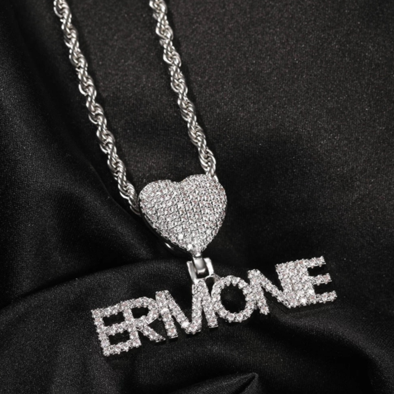 Women's Fashion Simple Micro Zirconia Alphabet Combination Pendant Necklace