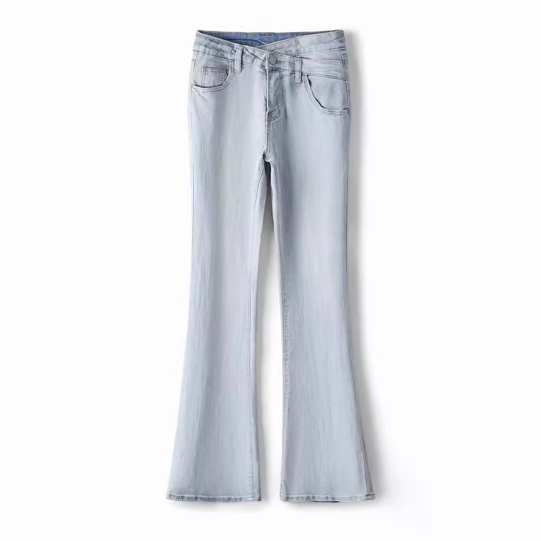 Light-colored High Waist Bootcut Jeans