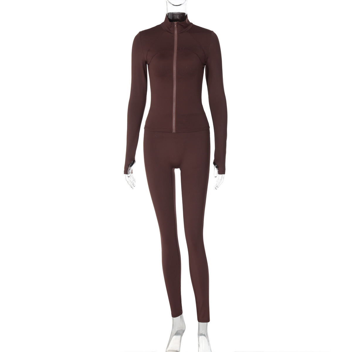 Turtleneck Long Sleeve Slim Fit Yoga Suit