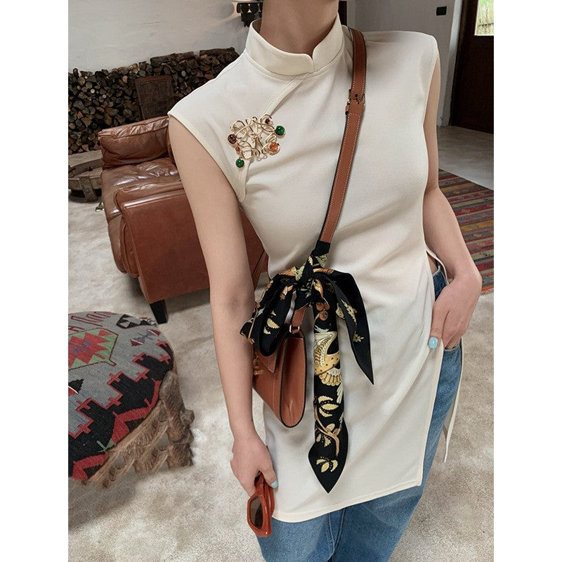 Fashion Women's Chinese-style Retro Improved Cheongsam Sleeveless Top