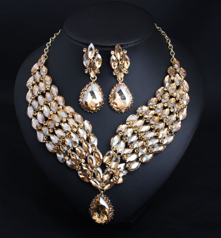 Crystal African Necklace and Earring Set