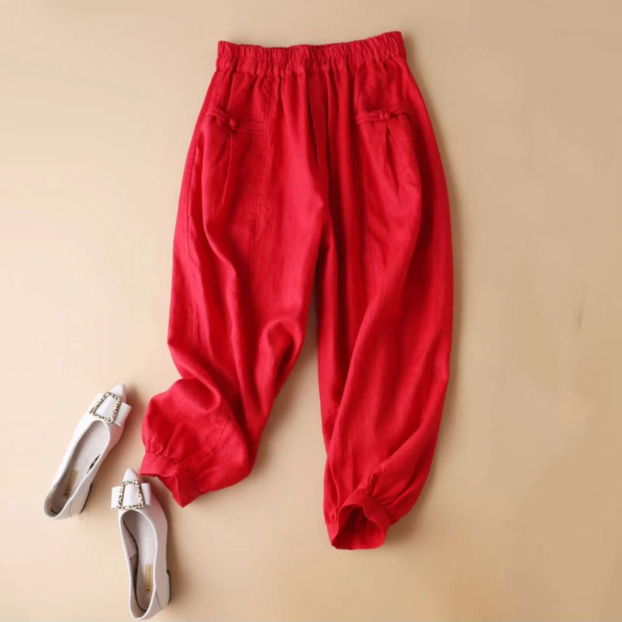 Women's Fashionable Casual Cotton And Linen Loose Pants