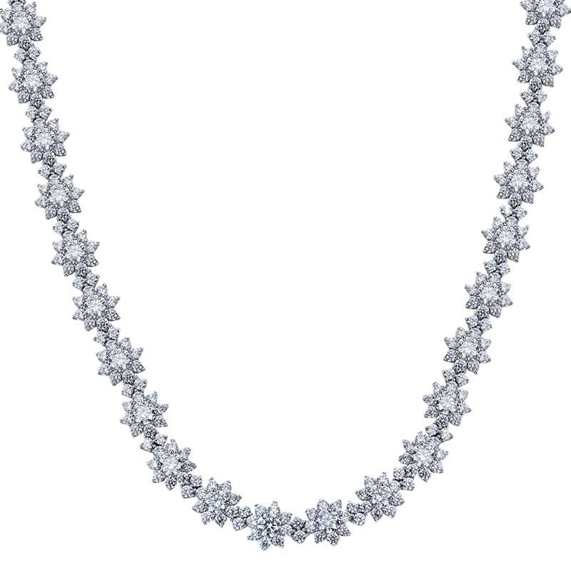 925 Silver High Carbon Diamond Sunflower Collarbone Chain