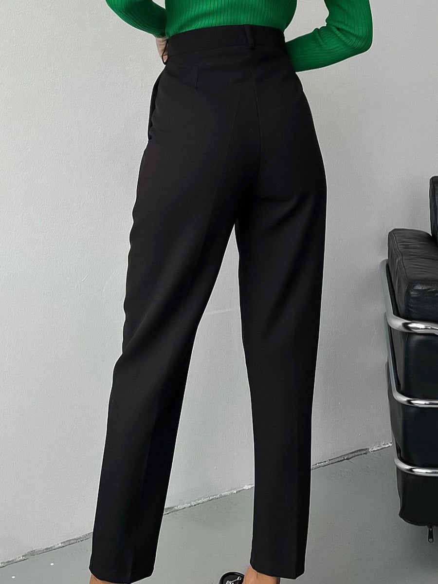 European And American Fashion High Waist Trousers Slim Fit