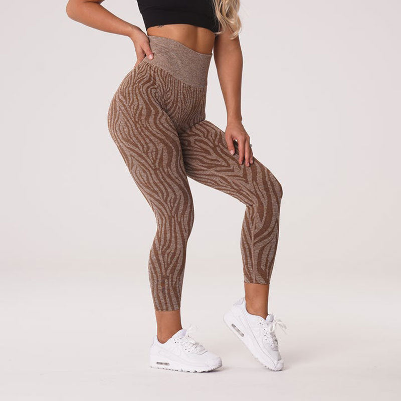 Women's Fashion Color Striped Ninth Yoga Pants