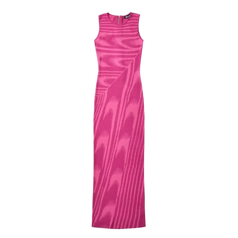 Chic Abstract Round Neck Sleeveless Knitted Maxi Dress