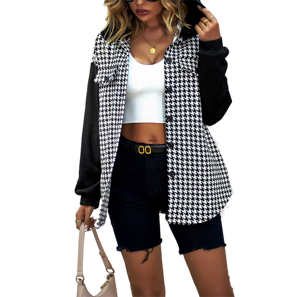 Cool Fashion All-match Casual Plaid Coat Top