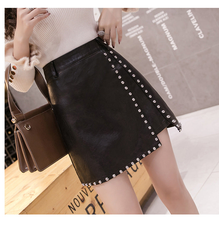 Sexy Women's Mini Skirt With Beaded Irregular Skirt