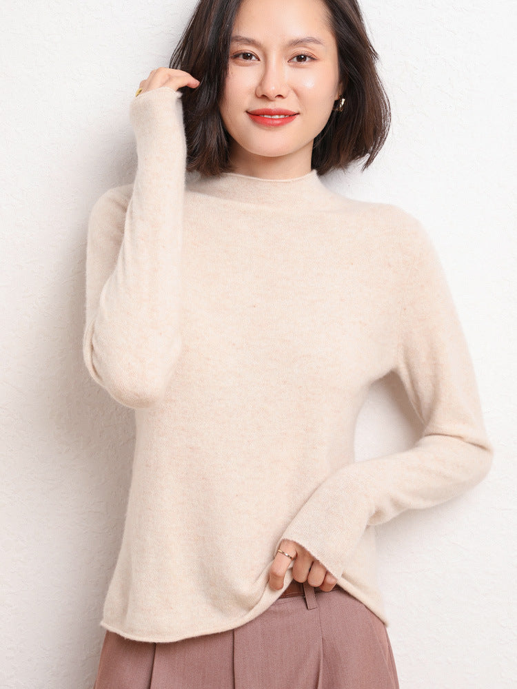 New Simple Half Collar Cashmere Sweater Loose Women's Sweater