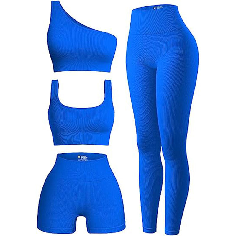 Women's Fashion Casual Short-sleeved Sports Workout Training Clothes Four-piece Suit