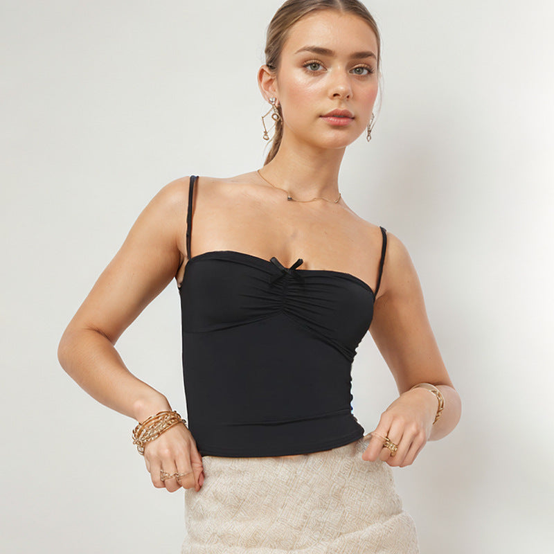 Sling Off-shoulder Short Bare Midriff Slim Fit Sexy top