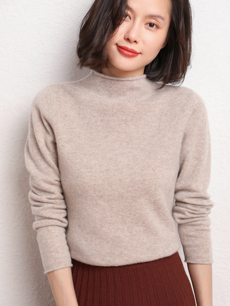 New Simple Half Collar Cashmere Sweater Loose Women's Sweater