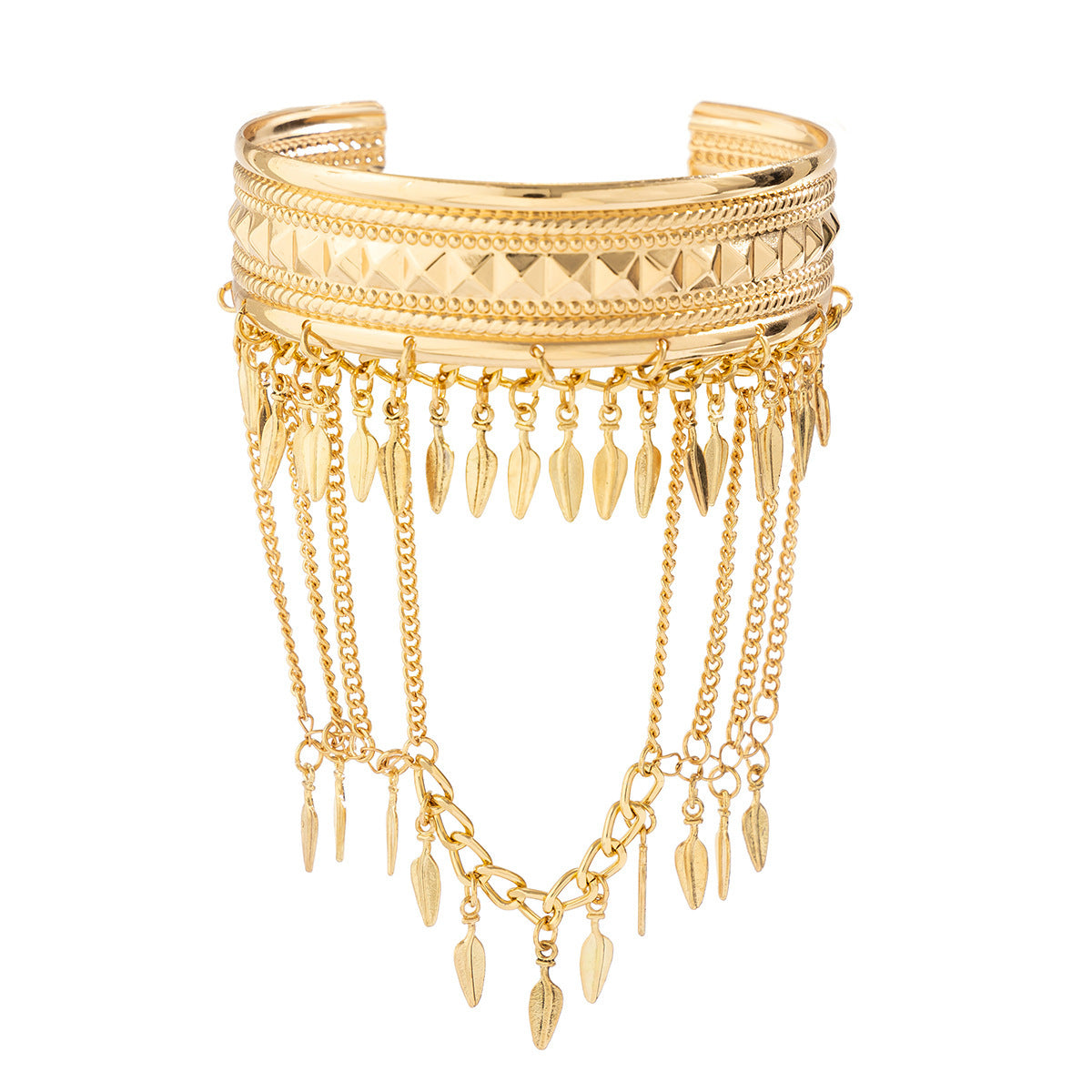 Coin Tassel Arm Chain Leaves