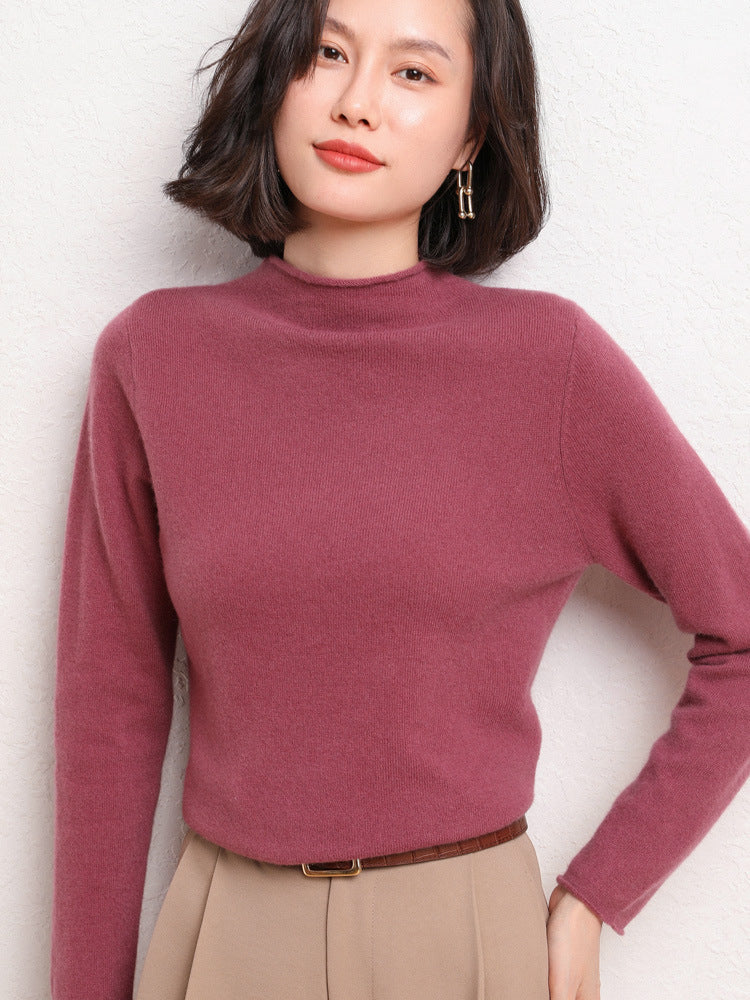 New Simple Half Collar Cashmere Sweater Loose Women's Sweater