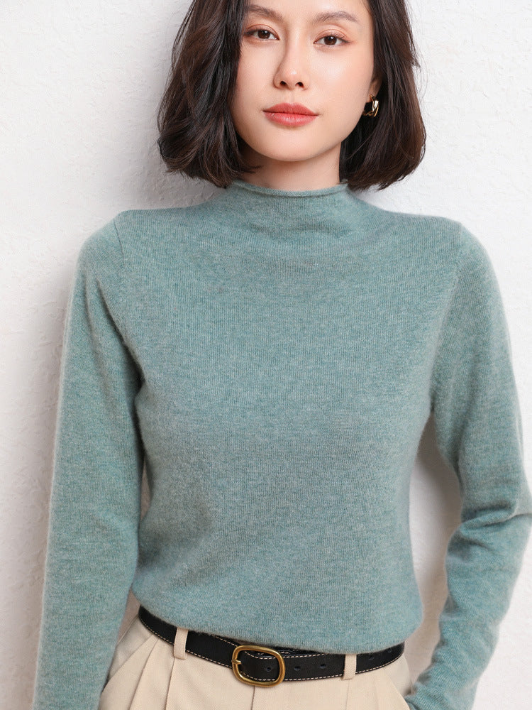 New Simple Half Collar Cashmere Sweater Loose Women's Sweater