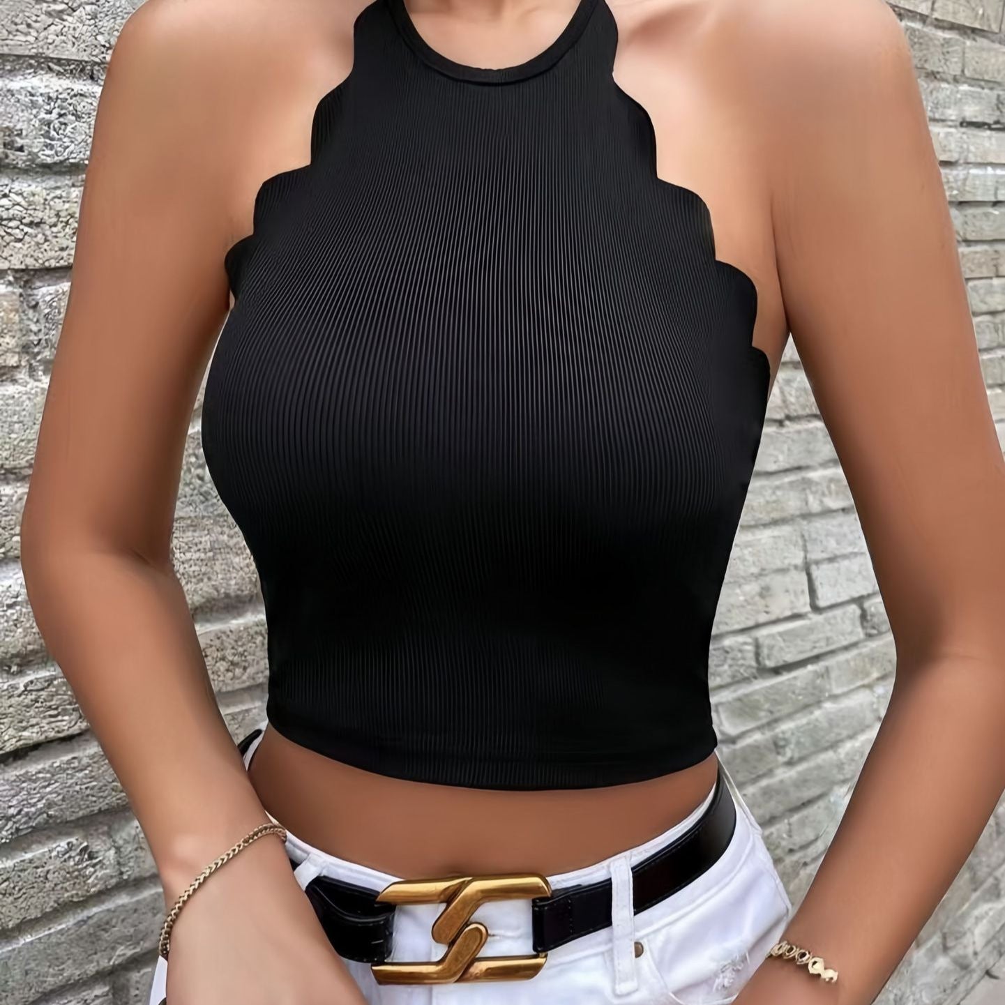 Solid Color Halter Sling top