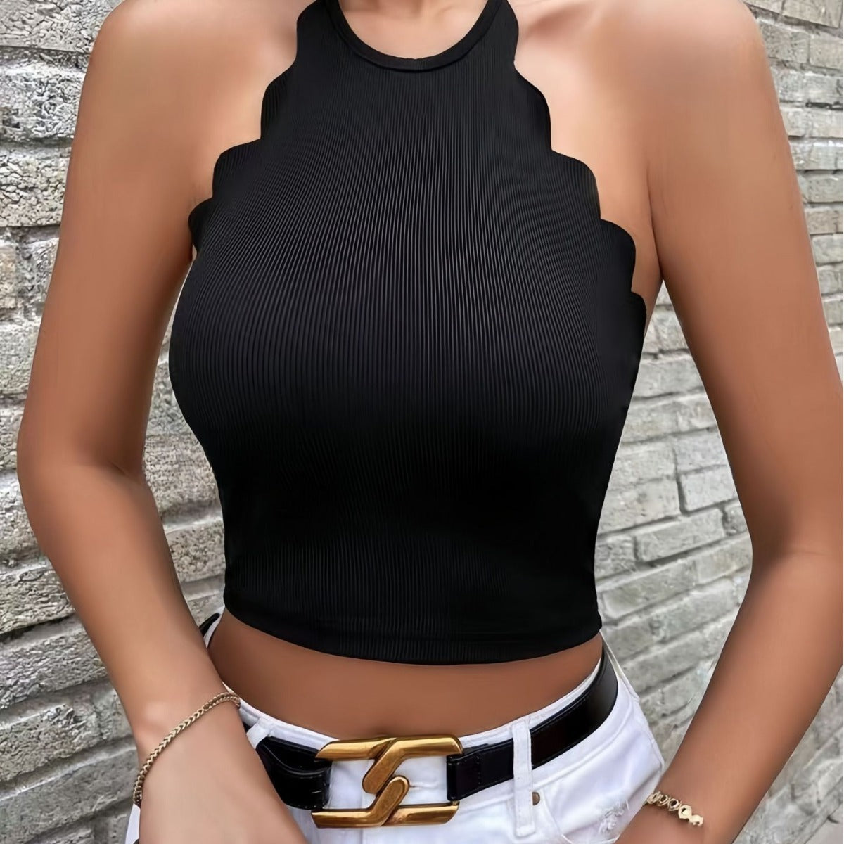 Solid Color Halter Sling top